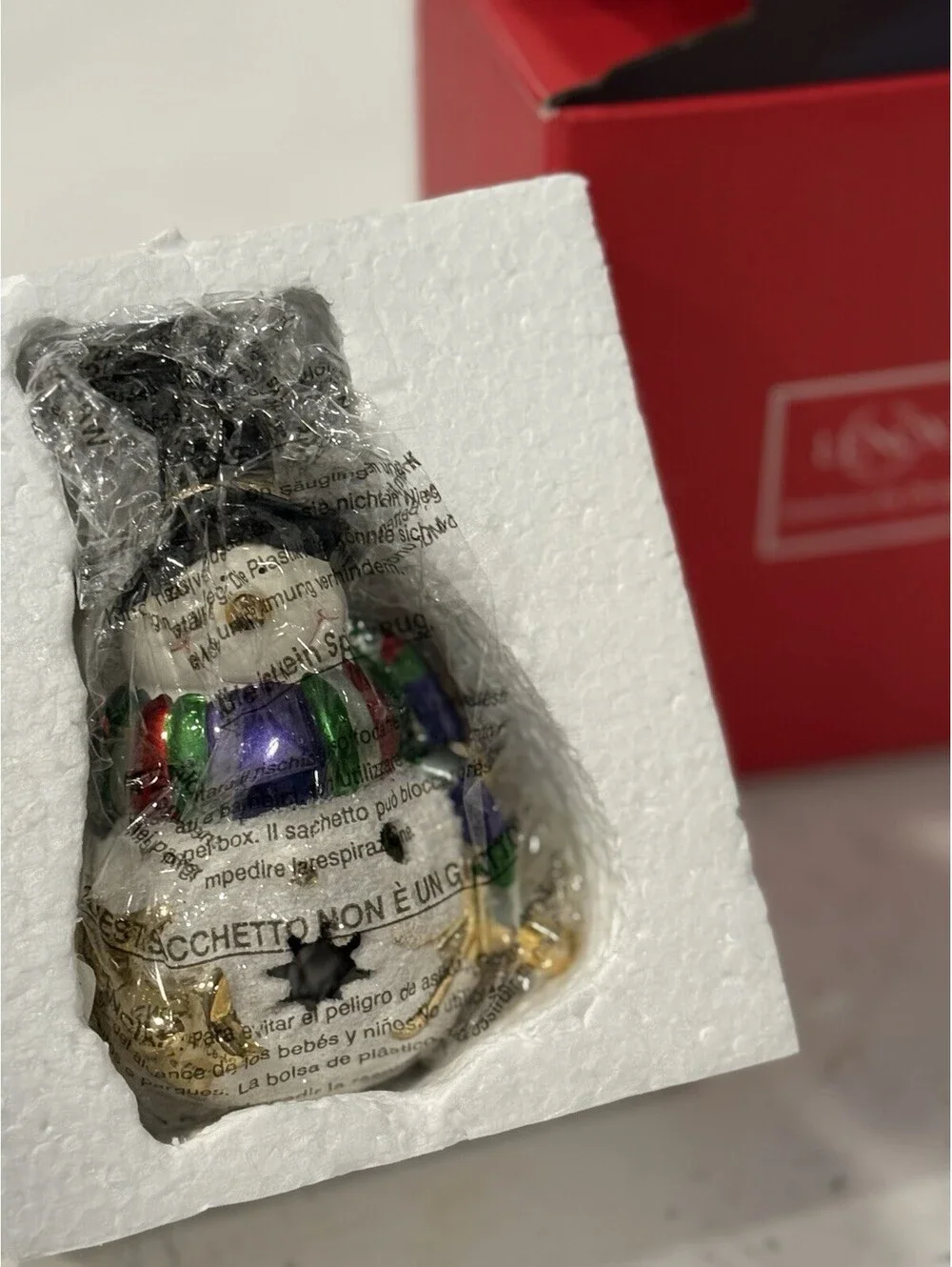 Rare Lenox Christmas Figurine Light Up SNOWMAN 6.5 in Porcelain Smiling, Scarf
